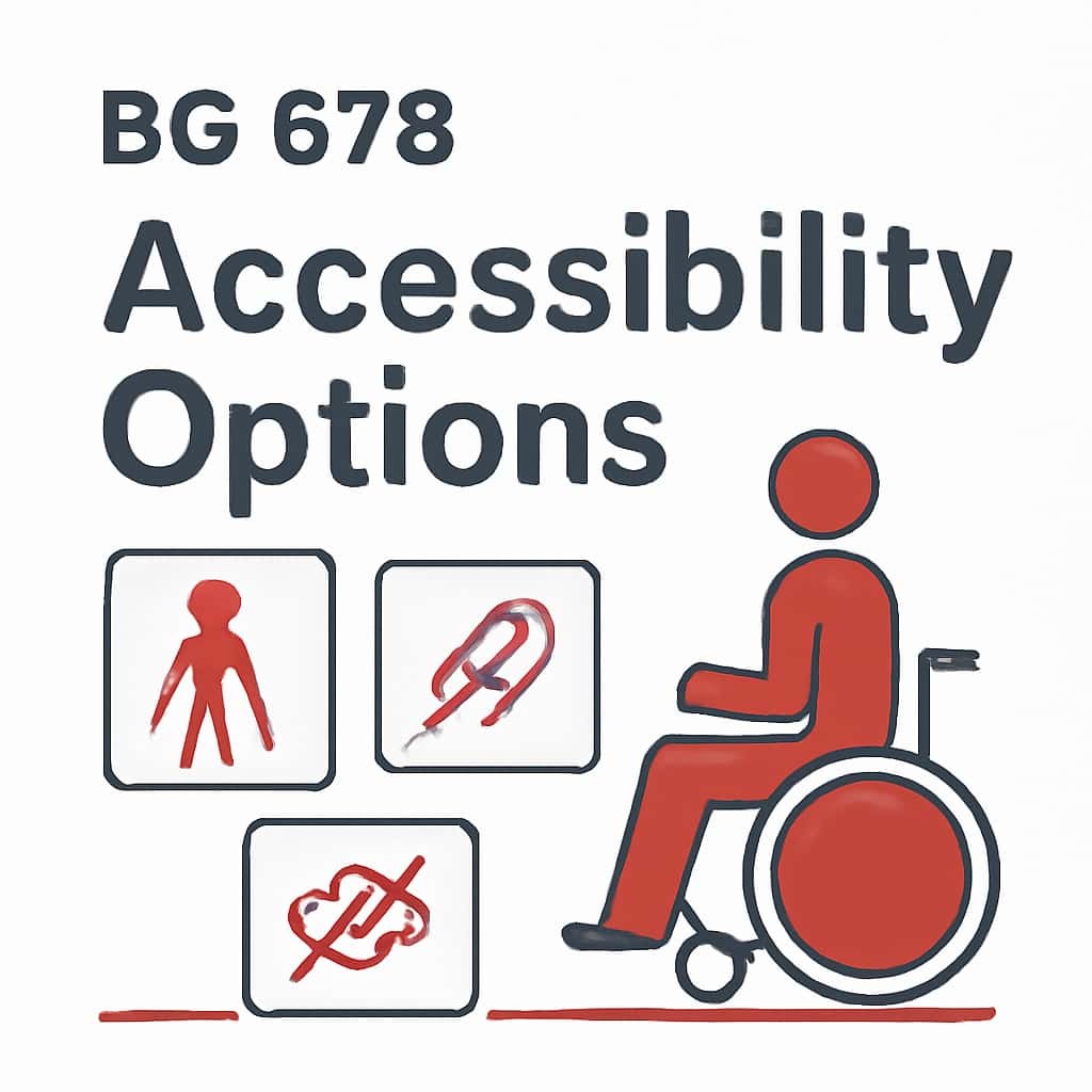 Diagram explaining BG 678 Accessibility Options.