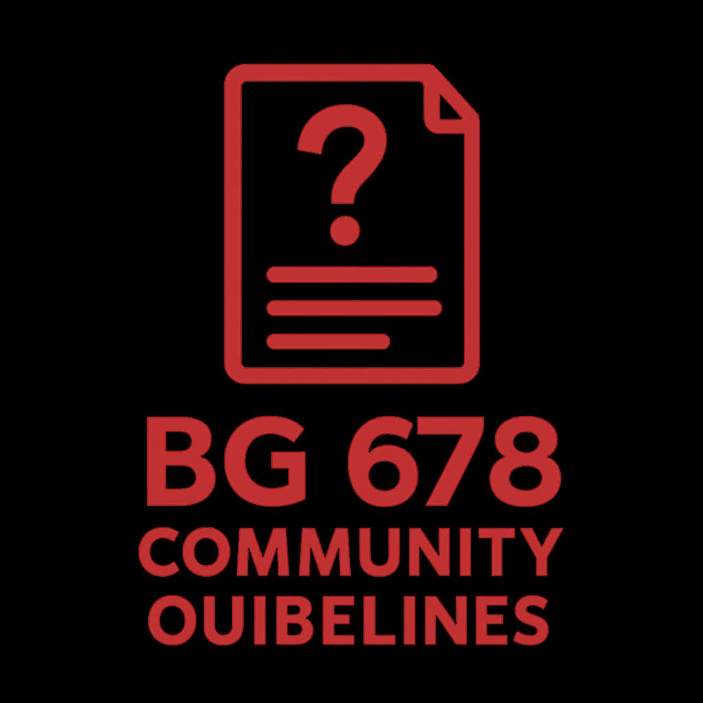 An icon symbolizing BG 678 Community Guidelines.