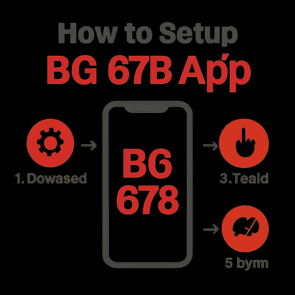 Diagram illustrating installation steps for BG 678 App.