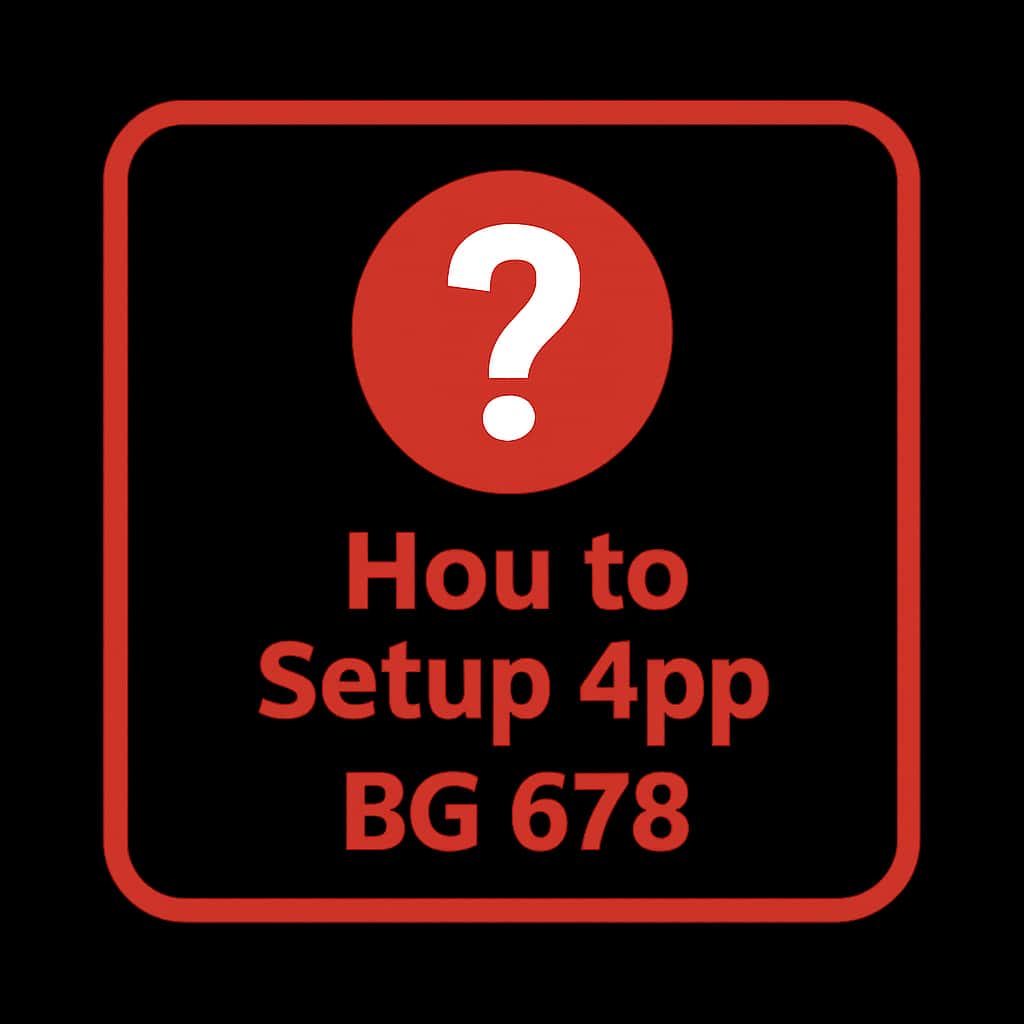 Icon representing BG 678 App setup guide.