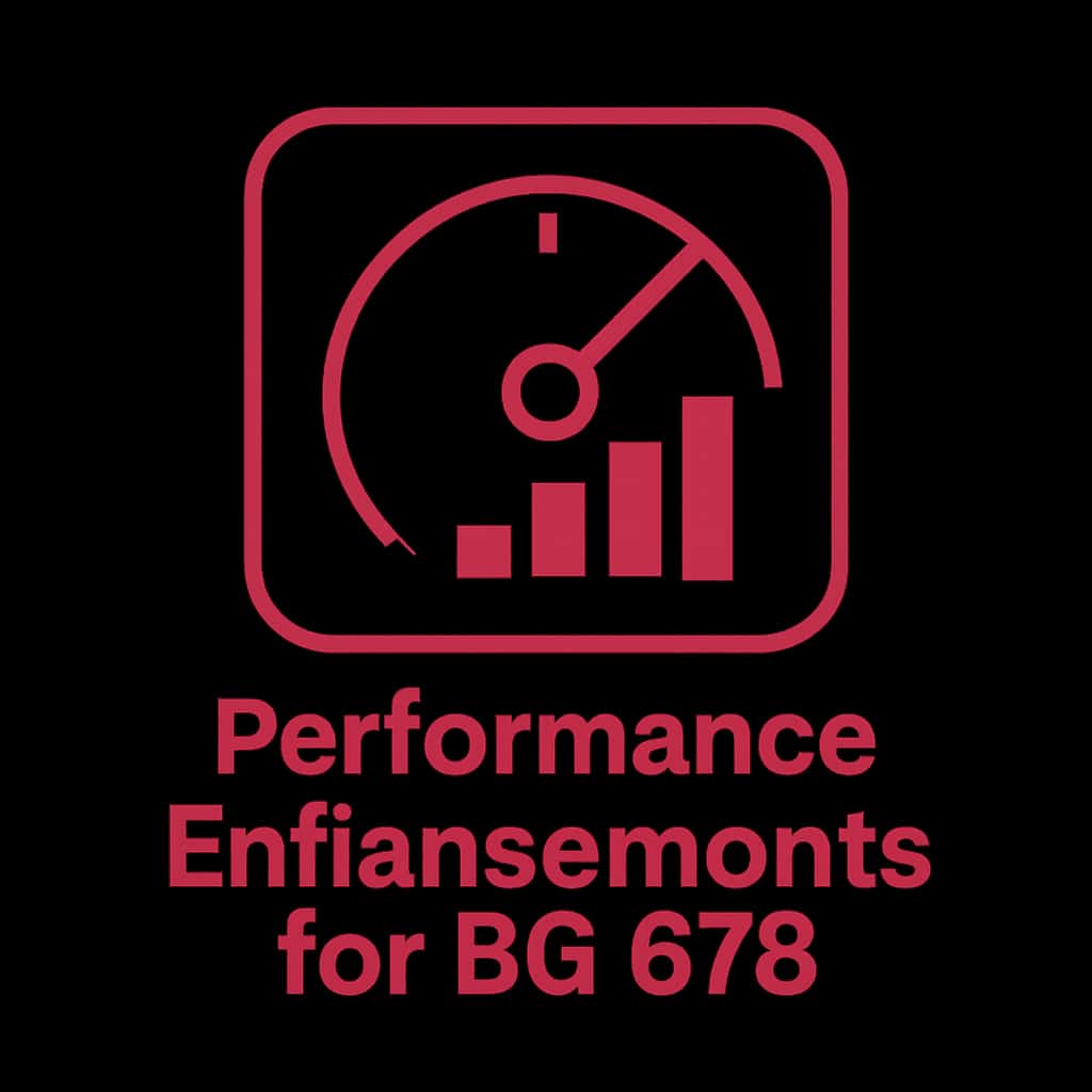 Badge representing performance enhancements for BG 678
