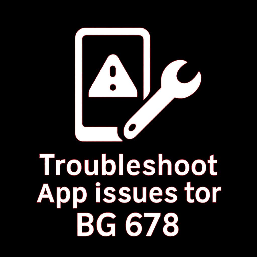 Icon representing troubleshooting assistance for BG 678 app.