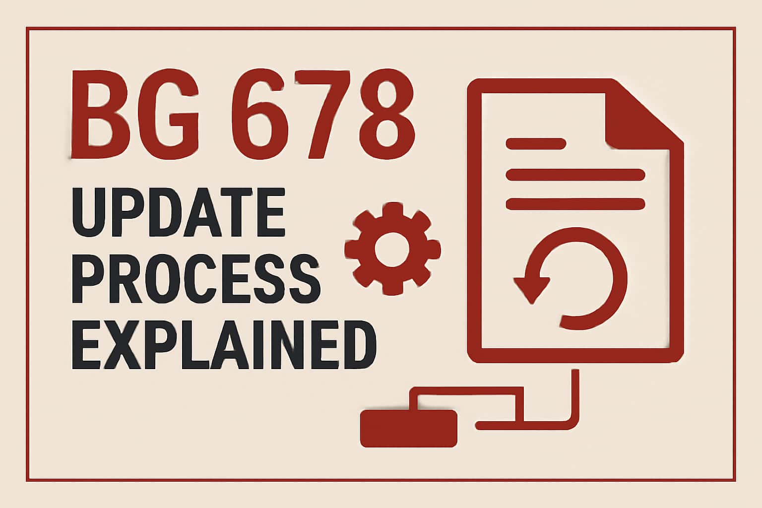 An informative scene illustrating the BG 678 update process.