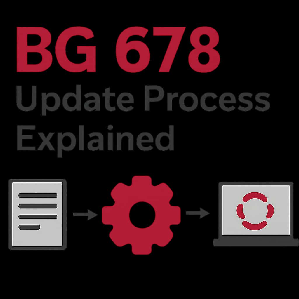 An educational diagram explaining the BG 678 update process.