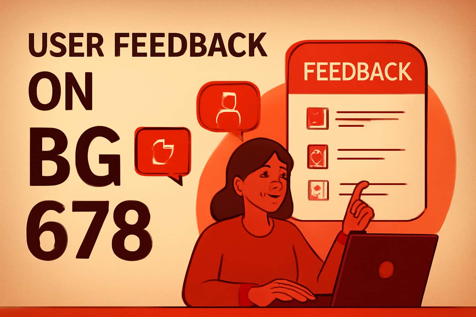 Informational scene depicting user feedback on BG 678