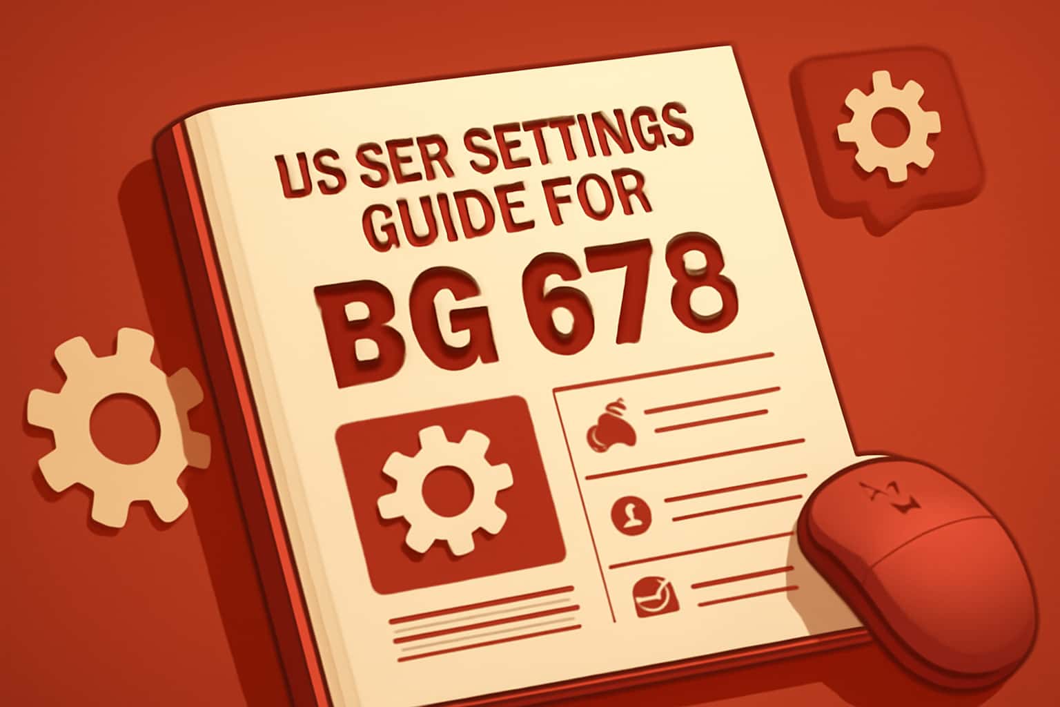 An informational graphic showcasing the User Settings Guide for BG 678.