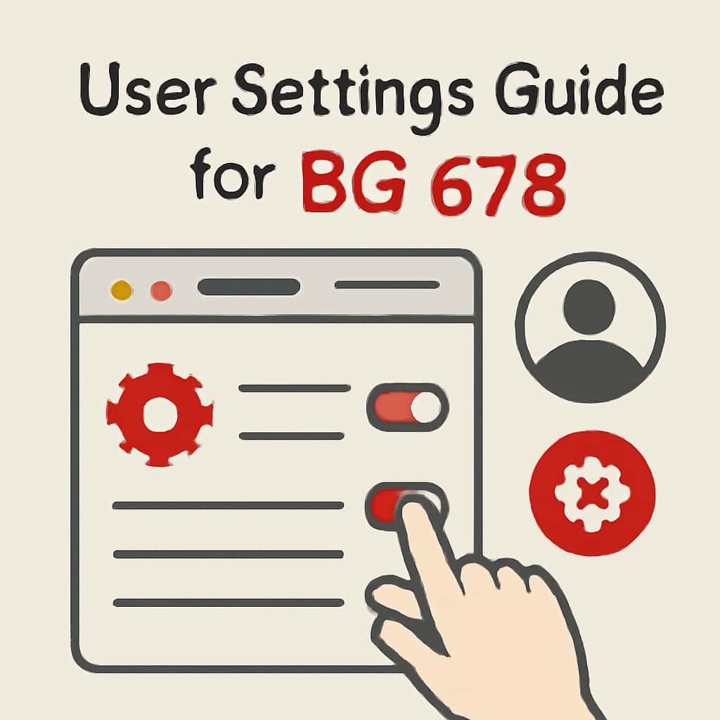 Diagram illustrating the User Settings Guide for BG 678.