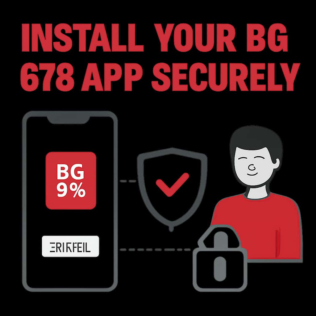 Illustration on installation steps for BG 678 app.
