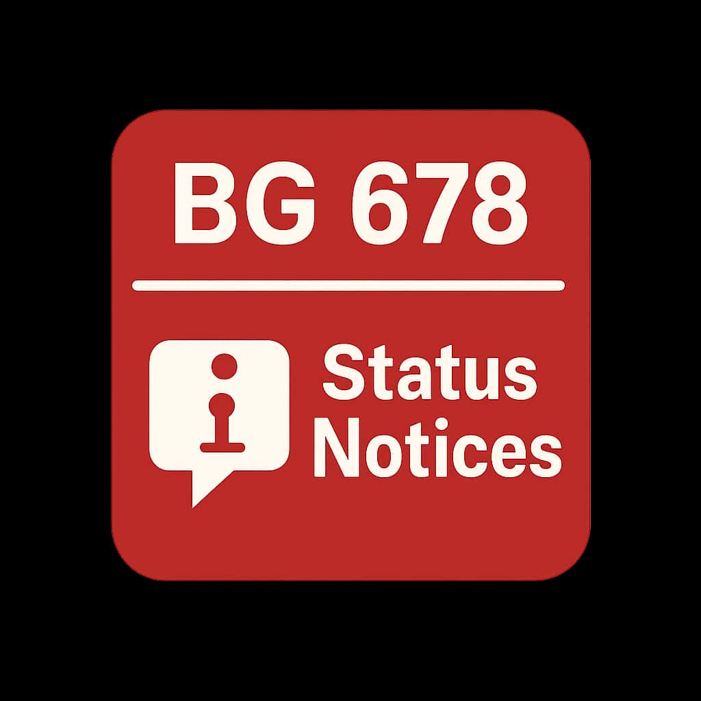 Icon representing BG 678 Status Notices.